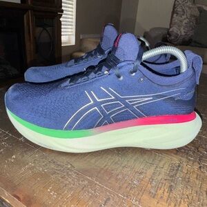Asics Gel Nimbus 25 women’s size 7.5 running shoes navy fuscia